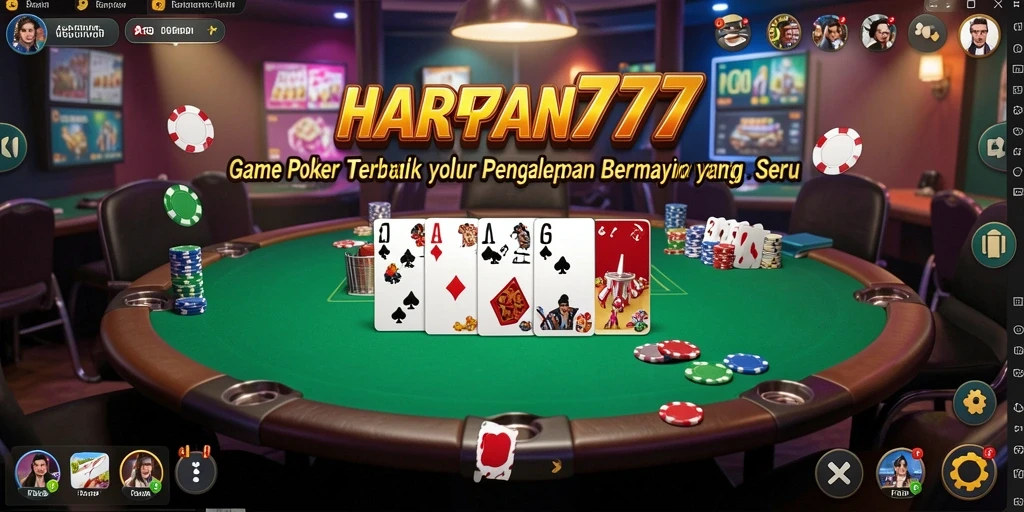 Tampilan menarik dari gameplay Poker di HARAPAN777.