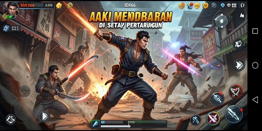 Tampilan menarik dari gameplay mendebarkan IDX66 saat melawan musuh.