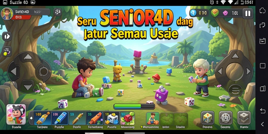 Screenshot utama SENIOR4D menampilkan gameplay cerdas dan menarik.